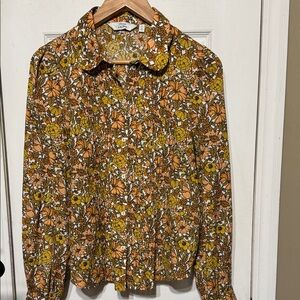 & Other Stories Orange and Yellow Floral Top